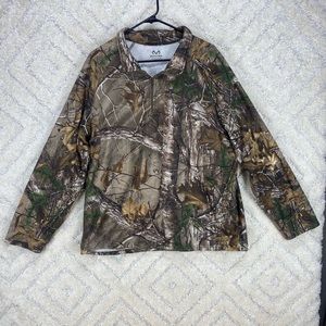 real tree quarter zip pull over mens size xl camo